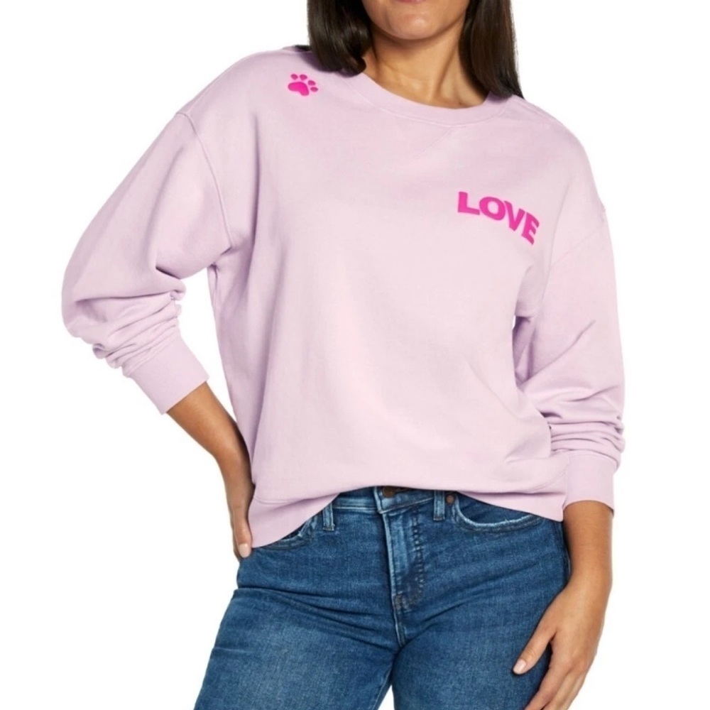 NWT Wildfox Dogs Love Me Sweatshirt Lavender Size L